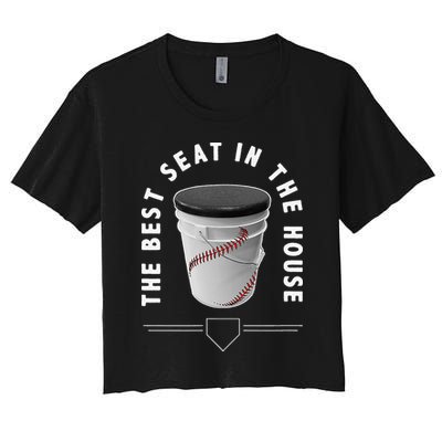 Baseball Bucket The Best Seat In The House Sports Women's Crop Top Tee