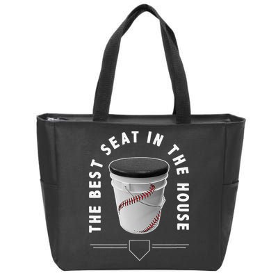 Baseball Bucket The Best Seat In The House Sports Zip Tote Bag