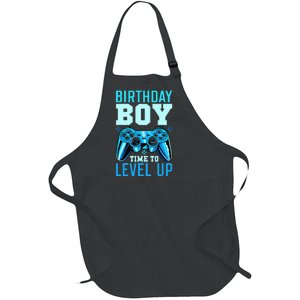 Birthday Boy Time To Level Up Matching Video Gamer Birthday Full-Length Apron With Pockets