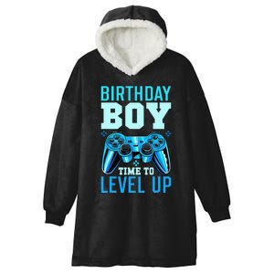 Birthday Boy Time To Level Up Matching Video Gamer Birthday Hooded Wearable Blanket