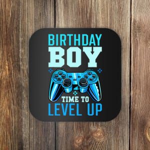 Birthday Boy Time To Level Up Matching Video Gamer Birthday Coaster