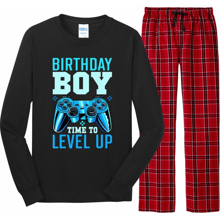 Birthday Boy Time To Level Up Matching Video Gamer Birthday Long Sleeve Pajama Set