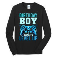 Birthday Boy Time To Level Up Matching Video Gamer Birthday Tall Long Sleeve T-Shirt