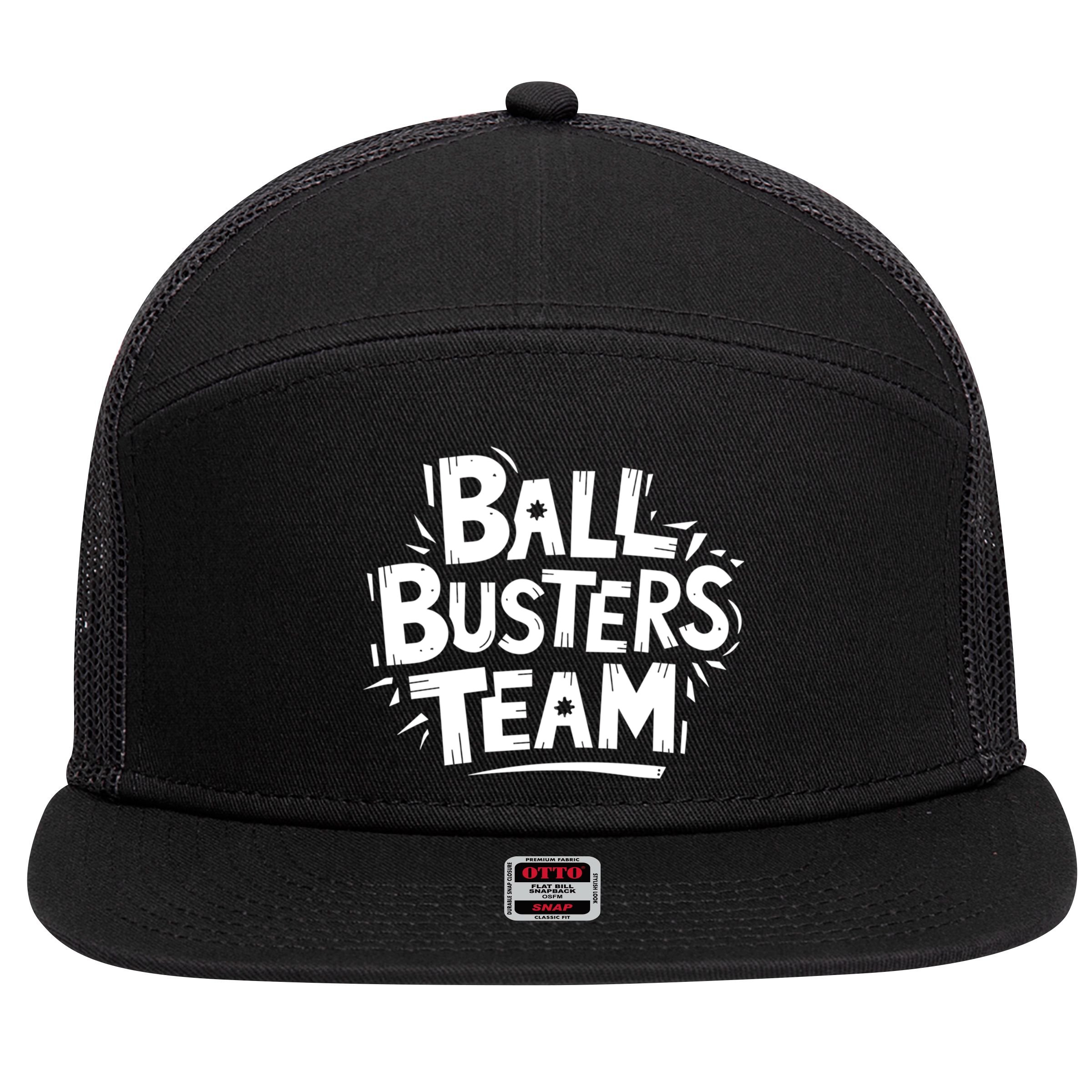 Ball Busters Team Funny Pickleball Lovers White Cool Gift 7 Panel Mesh Trucker Snapback Hat