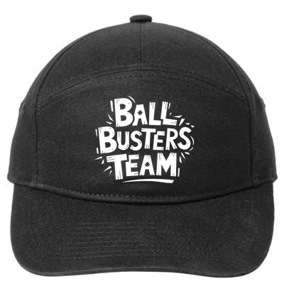 Ball Busters Team Funny Pickleball Lovers White Cool Gift 7-Panel Snapback Hat