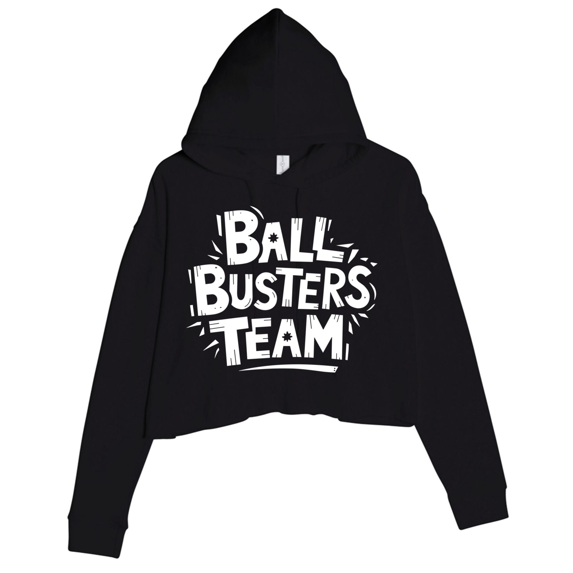 Ball Busters Team Funny Pickleball Lovers White Cool Gift Crop Fleece Hoodie