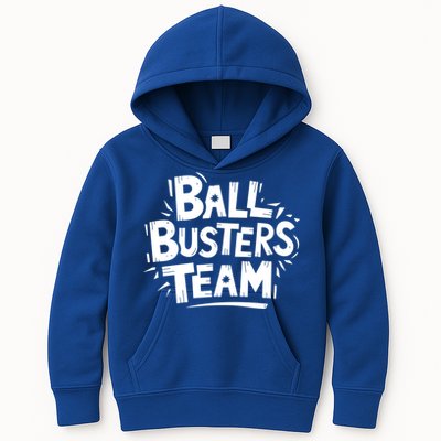 Ball Busters Team Funny Pickleball Lovers White Cool Gift Kids Hoodie