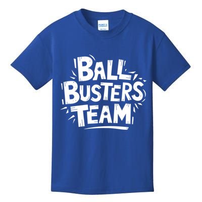 Ball Busters Team Funny Pickleball Lovers White Cool Gift Kids T-Shirt