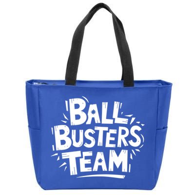 Ball Busters Team Funny Pickleball Lovers White Cool Gift Zip Tote Bag