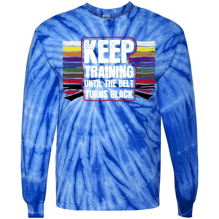 Black Belt Training Martial Arts Taekwondo Gift Idea Gift Tie-Dye Long Sleeve Shirt