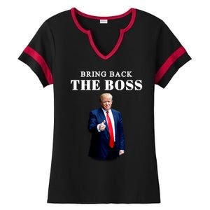 Bring Back The Boss Trump 2024 Take America Back Ladies Halftime Notch Neck Tee