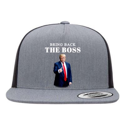 Bring Back The Boss Trump 2024 Take America Back Flat Bill Trucker Hat