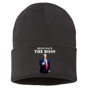 Bring Back The Boss Trump 2024 Take America Back Sustainable Knit Beanie