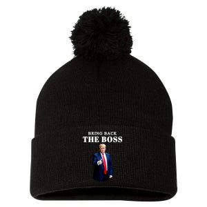 Bring Back The Boss Trump 2024 Take America Back Pom Pom 12in Knit Beanie