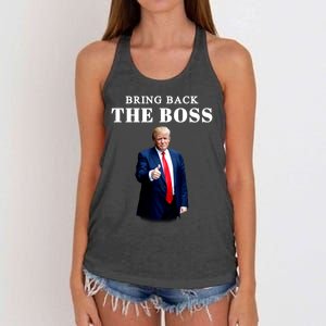 Bring Back The Boss Trump 2024 Take America Back Women's Knotted Racerback Tank