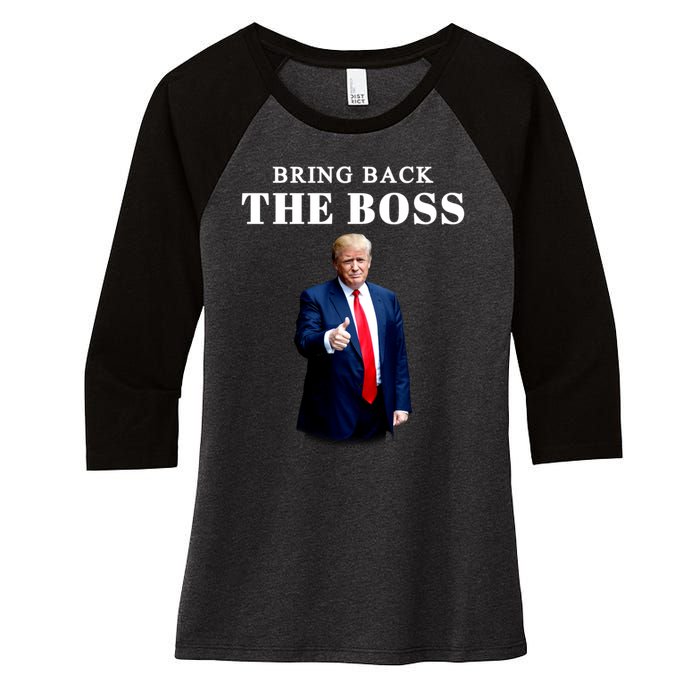 Bring Back The Boss Trump 2024 Take America Back Women's Tri-Blend 3/4-Sleeve Raglan Shirt