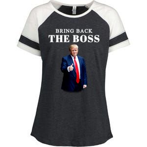 Bring Back The Boss Trump 2024 Take America Back Enza Ladies Jersey Colorblock Tee