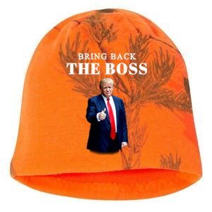 Bring Back The Boss Trump 2024 Take America Back Kati - Camo Knit Beanie