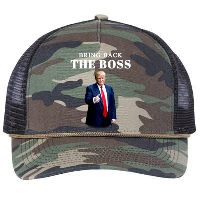 Bring Back The Boss Trump 2024 Take America Back Retro Rope Trucker Hat Cap