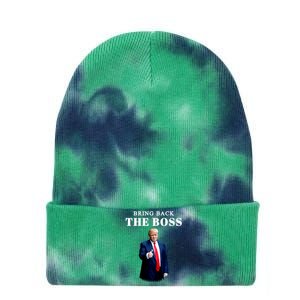 Bring Back The Boss Trump 2024 Take America Back Tie Dye 12in Knit Beanie