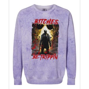 Bitches Be Trippin Horror Character Halloween Colorblast Crewneck Sweatshirt