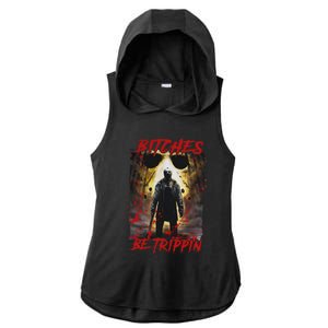 Bitches Be Trippin Horror Character Halloween Ladies PosiCharge Tri-Blend Wicking Draft Hoodie Tank