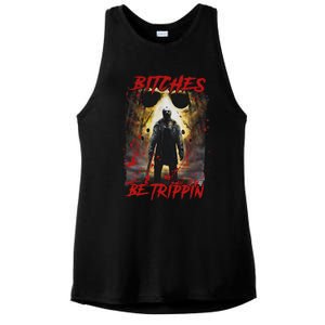 Bitches Be Trippin Horror Character Halloween Ladies PosiCharge Tri-Blend Wicking Tank