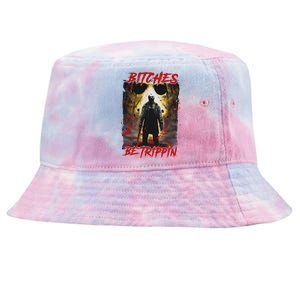 Bitches Be Trippin Horror Character Halloween Tie-Dyed Bucket Hat