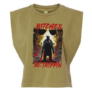 Bitches Be Trippin Horror Character Halloween Garment-Dyed Women's Muscle Tee