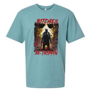 Bitches Be Trippin Horror Character Halloween Sueded Cloud Jersey T-Shirt