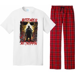 Bitches Be Trippin Horror Character Halloween Pajama Set