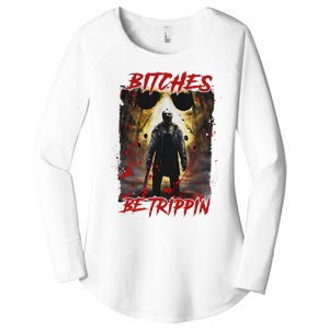 Bitches Be Trippin Horror Character Halloween Women's Perfect Tri Tunic Long Sleeve Shirt