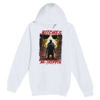 Bitches Be Trippin Horror Character Halloween Premium Pullover Hoodie