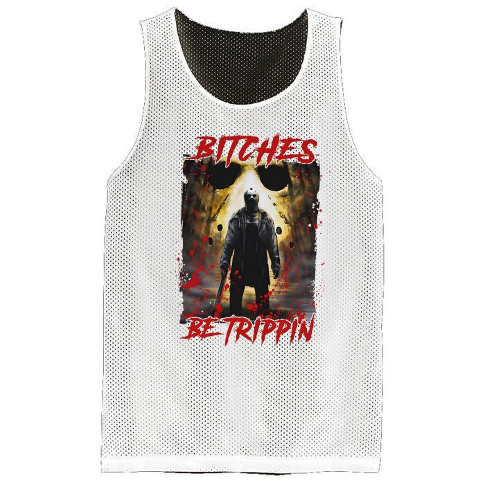 Bitches Be Trippin Horror Character Halloween Mesh Reversible Basketball Jersey Tank