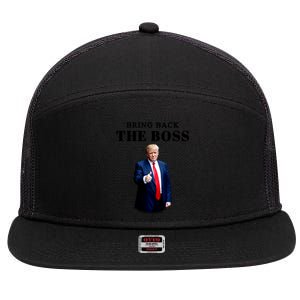 Bring Back The Boss Trump 2024 Take America Back 7 Panel Mesh Trucker Snapback Hat