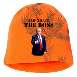 Bring Back The Boss Trump 2024 Take America Back Kati - Camo Knit Beanie