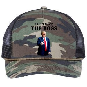 Bring Back The Boss Trump 2024 Take America Back Retro Rope Trucker Hat Cap