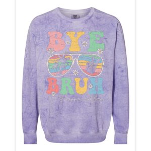 Bye Bruh Teachers Happy Last Day of School Summer Colorblast Crewneck Sweatshirt