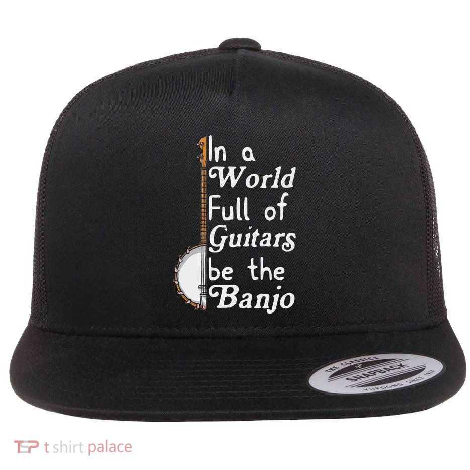 Banjo Bluebird Tennesse Mandolin Bluegrass Flat Bill Trucker Hat