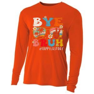 Bye Bruh Teacher Happy Last Day Of School Hello Summer Funny Cooling Performance Long Sleeve Crew