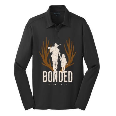 Bonded By The Hunt Father Son Hunting For Life Gift Silk Touch Performance Long Sleeve Polo