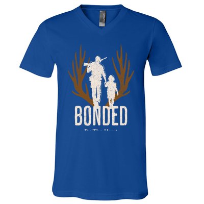 Bonded By The Hunt Father Son Hunting For Life Gift V-Neck T-Shirt