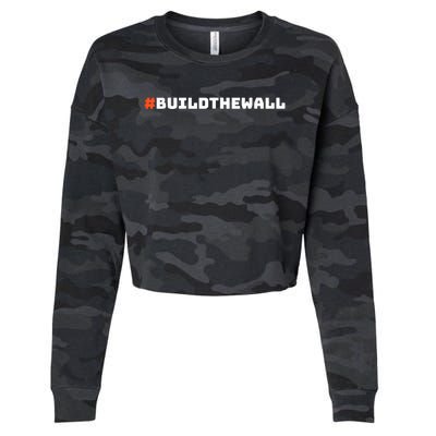 #Buildthewall Build The Wall Funny Trump Cropped Pullover Crew