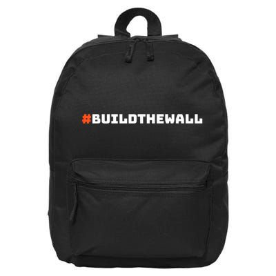#Buildthewall Build The Wall Funny Trump 16 in Basic Backpack