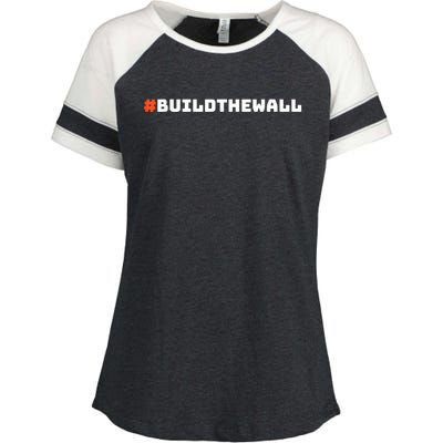 #Buildthewall Build The Wall Funny Trump Enza Ladies Jersey Colorblock Tee