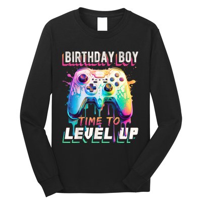 Birthday Boy Time To Level Up Video Game Birthday Party Long Sleeve Shirt