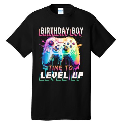 Birthday Boy Time To Level Up Video Game Birthday Party Tall T-Shirt