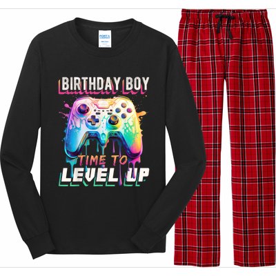 Birthday Boy Time To Level Up Video Game Birthday Party Long Sleeve Pajama Set