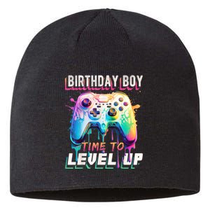 Birthday Boy Time To Level Up Video Game Birthday Party Sustainable Beanie