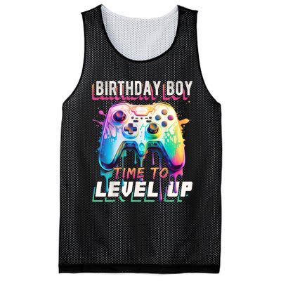 Birthday Boy Time To Level Up Video Game Birthday Party Mesh Reversible Basketball Jersey Tank